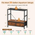 Snughome 29 Gallon Fish Tank Stand, Heavy Duty Aquarium Stand with Storage Drawers, 3-Tier Metal Frame Fish Tank Rack fo