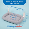 Zakkart Foldable Cat Hammock for Window - Cordless, Embeded Machine Washable Bed, Robust Metal Frame - Cat Window Perch for Large Cats and Kittens (Gray Bolster Bed, Large)
