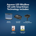 Aqueon LED MiniBow Small Aquarium Fish Tank Kit with SmartClean Technology, Small Fish Tank, Black, 5 Gallon
