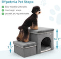 Foldable Pet Stairs with Cozy House & Storage