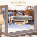Pecute Cat Window Hammock Foldable, Cat Bed with Soft Cushion Grey, 26" L