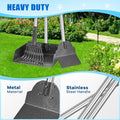 Metal Pooper Scooper for Dogs Heavy Duty Long Handle Rake, Spade & XL Tray
