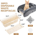 LUVCOSY 30 PCs Disposable Waste Receptacles with Charcoal Bags Compatible with Nature's Miracle Litter Box 2nd and Littermaid Litter Box 3rd, Disposable Cat Litter Trays (Machine NOT Included)