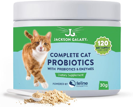 Complete Cat Probiotics with Prebiotics & Enzymes by Jackson Galaxy - Digestion Support, Immune Support Dietary Supplement - Made in The USA