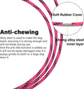 ZHOMA 4/5/6 FT Chew Proof Dog Leashes with Comfortable Handle, Steel Cable Lead for Control Large or Medium Dogs Walk and Train, Heavy Duty with Rotate Clasp and Double Buckle (6FT,Pink)