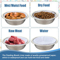 Hushee 300 Pcs Pet Disposable Feeding Bowls Liner Bulk Cat Food Bowls Small Paper Liner for Small Dogs Cats Dish Wet Food Feeding Station, 4 x 1.2 Inch(White)