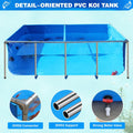 PVC Fish KOI Aquarium Tank w/ Clear View Panel(70.9"L*39.4"W*31.5"H,345Gal)