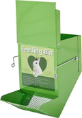 Metal Small Animal Feeder with Lid, Heavy Duty, Large Capacity Food Dispenser, Great for Rabbits, Guinea Pigs, Chinchill