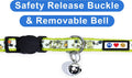Pawtitas Glow in the Dark Cat Collar with Breakaway Safety Buckle & Bell Adjustable Kitten Collar