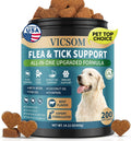 Flea and Tick Prevention for Dogs Chewable, 200 Soft Treats Natural Oral Dog Flea and Tick Treatment Chews Support Dog Skin & Digestive Supplement for Dogs Puppies All Breeds & Ages, Beef Flavor