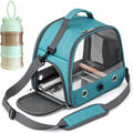 Bird Travel Carrier Cage with Perch & Steel Tray, Portable Small Pet Backpack for Parrots, Bearded Dragons, Guinea Pigs 