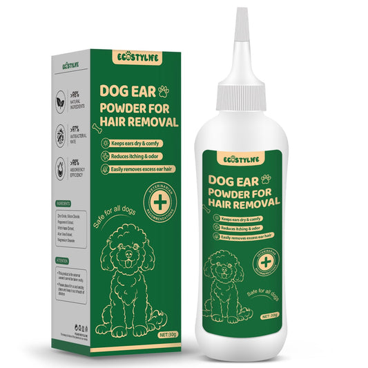 Dog Ear Powder for Hair Removal 30g – Gentle Zinc Oxide Ear Hair Removal Powder for Cleaner Ear Care, Moisture Absorption, Better Grip & Easy Grooming for Poodles, Schnauzers, Bichons and More