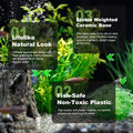 DSkoiph 2 pcs Aquarium Decor Plastic Plants Extra Large 21 Inches Artificial Fish Tank Plants Tall Fish Tank Decorations