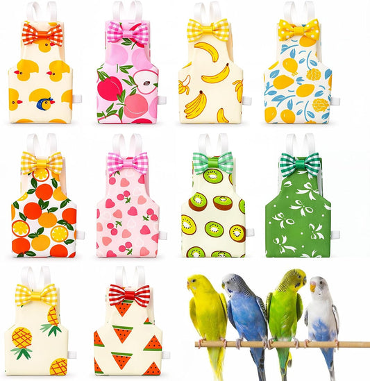 10PCS Bird Diapers, Reusable Parrot Diaper with Waterproof Inner
