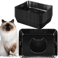Bokon 12 Pcs Disposable Litter Boxes for Cats Plastic Cat Litter Tray Large Kitten Pan for Kitty Rabbit Guinea Pig Hamster Pets Supplies Travel Home Toilet, 15. 7 x 11. 8 x 3 Inches
