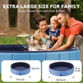 Foldable Dog Pool for Large Dogs, 91” Collapsible Hard-Side Dog Swimming Pool, Leakproof PVC Portable Pet Bath Tub & Kid