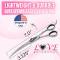 Kenchii Love Dog Grooming Scissors, 7 Inch Curved Shears, Dog Scissors for Grooming, Professional Pet Grooming Scissors, Ergonomic & Comfortable