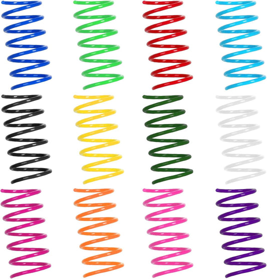 72 PCS 12 Colors Cat Spring Toys for Indoor Cats, Cat Kitten Toys Plastic Coil Spiral Springs for Swatting, Biting, Hunt