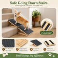 VKWJYOS Dog Ramp for Stairs, 2 Pack Foldable Stair Ramp for Dogs, Adjustable Solid Wood Pet Steps for Small Dogs, Senior, Short-Legged and Injured Pets, Elderly Dog Stair Wedges Assist