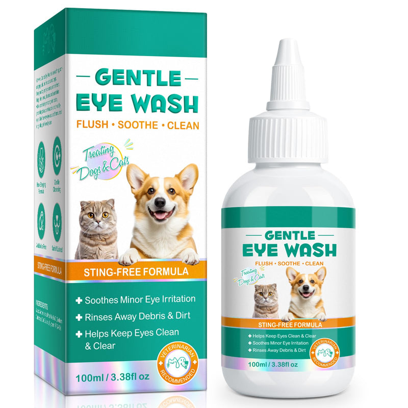 Dog Eye Drops, Eye Infection Treatment for Dogs and Cats, Soothe Infection & Allergy, Relieve Dry, Pink & Minor Irritated Eyes, Pet Tear Stain Remover & Eyes Cleaner, 100ml