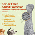 MANON ROSA 15.7” Pet Handling Sleeves, Flexible Kevlar Gloves for Cat Grooming, Nail Trimming & Arm Protection