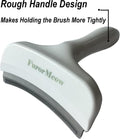 FurorMeow Pet Deshedding Tool with Curve Blade, Cat Grooming Brush, Tight V-shaped Teeth Shedding Comb for Cats and Dogs (White, Large)