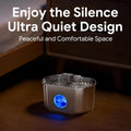 Cat Water Fountain Stainless Steel - Pet Drinking Fountain for Cats Indoor - 2.2L/74oz Automatic Water Dispenser with Watering Level Window (1 Filter)