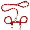 Dual Dog Leash,Double Dog 360 Swivel No Tangle Walking Leash,Comfortable Shock Absorbing Reflective Bungee for Two Dogs（Red）