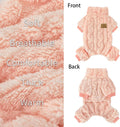 XPUDAC Dog Sweater, Dog Winter Clothes for Small Medium Dogs Girl Boy Fleece Pet Pajamas for Winter Christmas, Peach-Sma