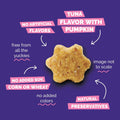 Fruitables Cat Treats, Healthy Treats For Cats, Low Calorie and Packed with Protein, Crunchy Biscuits, No Wheat, Corn or Soy, Made with Real Tuna and Pumpkin, 2.5oz