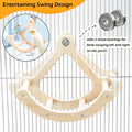 Bird Perch Toy, Interactive Rocking Parakeet Toys and Perches, Wooden Exercise Wheel Cockatiel Toys, Intelligence Puzzle Birds Enrichment Toy for Parrot, Bird Cage Accessories Perch for Budgies Conure