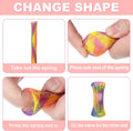 Leitee 60 Pcs Cat Spring Toys Kitten Tubes Indoor Interactive Chinese Finger Trap Cat Toys Plastic Coil for Pet Hunt Scratch(Random Colors)