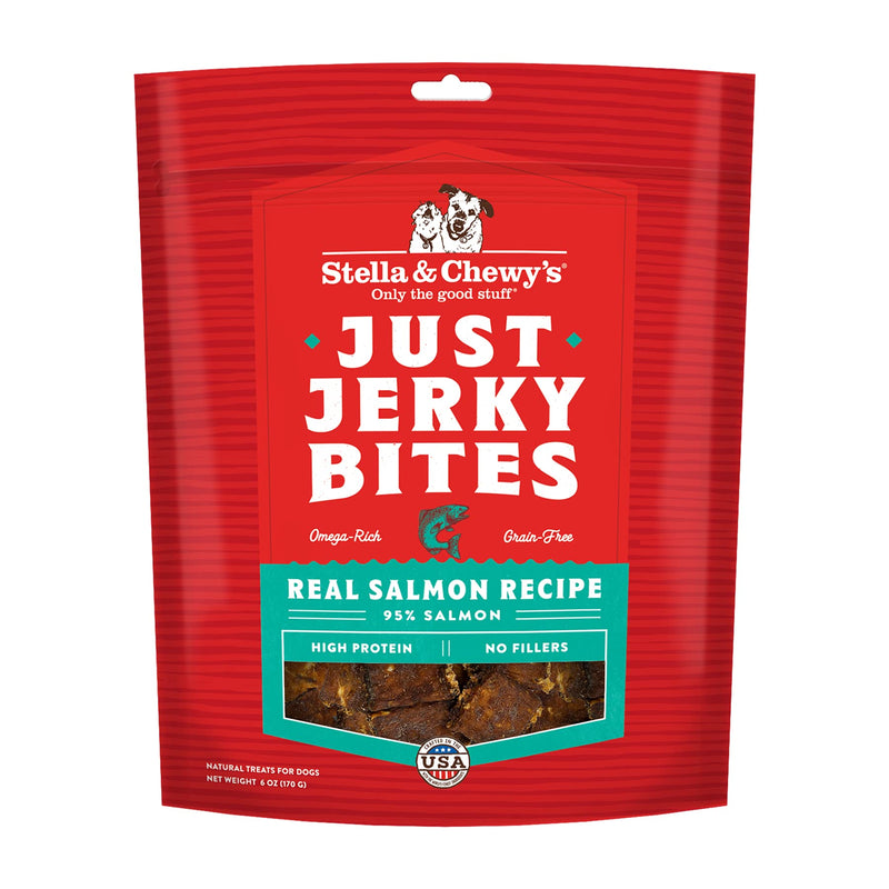 Stella & Chewy's Premium Salmon Jerky Dog Treats - 95% Real Fish Bites for Sensitive Stomachs - Natural Limited Ingredient Treats for Small and Large Dogs - No Grain, Wheat or Soy - 6 oz Bag