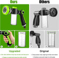 Upgraded Dog Wash Hose Attachment, 8-in-1 Sprayer Mode Garden Hose Nozzle with Pet Grooming Glove and 100cc Soap Dispenser Bottle, Adopted in Watering Flowers, Car Wash, Dog and Horse Showering