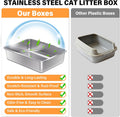 Stainless Steel Litter Box,Metal Cat Litter Box,Medium Cat Litterbox