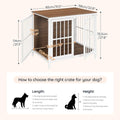 HOOBRO Heavy Duty Dog Crate Furniture, 31.5" Wooden Indoor Kennel with 3 Doors, Chew Resistant Metal Cage for Small and Medium Breeds, Dog Crate Side Table, White and Walnut