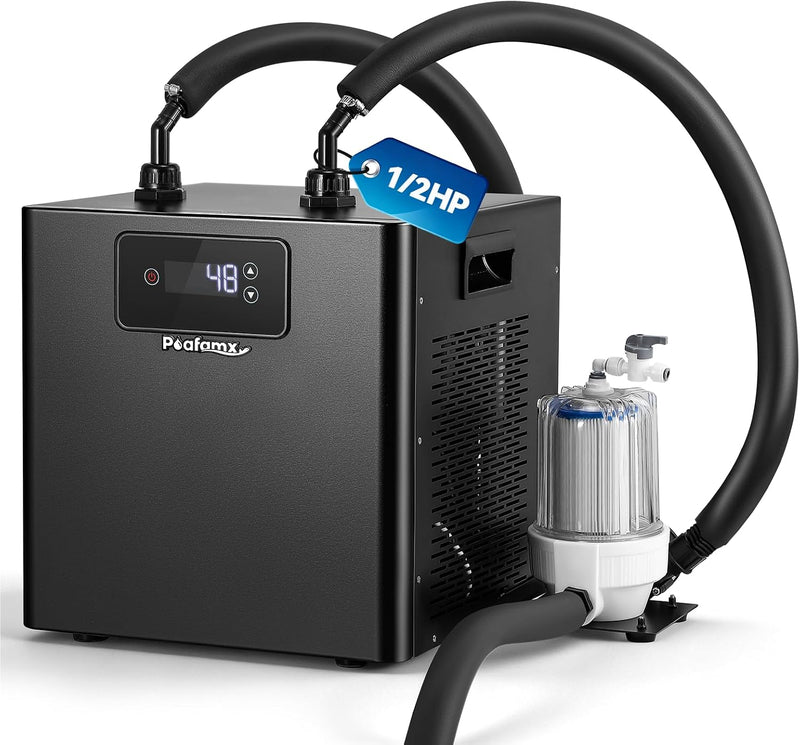 Poafamx 1/2 HP Water Chiller for Ice Bath, 132Gal Cold Plunge Chiller