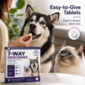 7 Way Dewormer for Dogs and Cats, Praziquantel & Pyrantel Pamoate Tablets