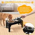 COMESOON Elevated Dog Bowls for Small Medium Dogs, 3 Height Adjustable Raised Stand with 2 Thick 6" Stainless Steel Food