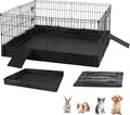 GUTINNEEN Rabbit Pet Playpen Guinea Pig Cage with Waterproof PVC Bottom Liner, Triple Fixing Cage for Rabbit, Guinea Pig
