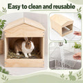 2 Pcs Wooden Rabbit Nesting Box 16 x 11 x 11in Hideout for Hutches and Pens