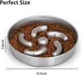 Slow Feeder Dog Bowl, 2 Cups Stainless Steel Heavy Duty with Non-Slip Base 8.7 inch Puzzle Maze Dog Food Bowls for Medium, Large Breed Size Dogs to Slow Down Eating