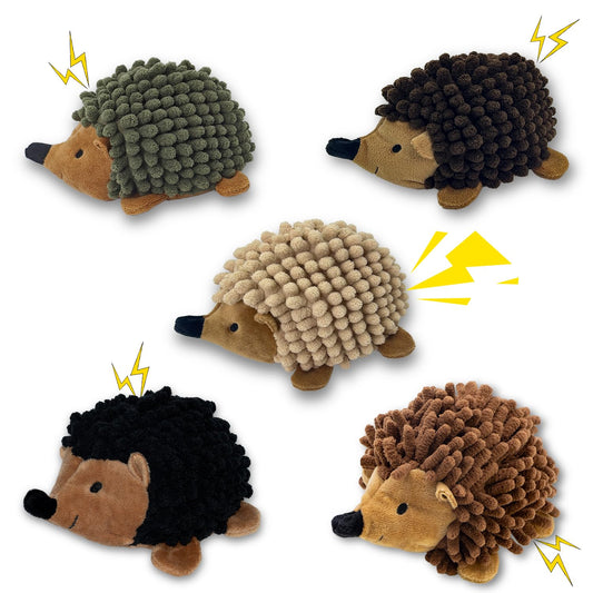 Chongqile Plush Hedgehog Dog Toys 5 Pack, 2-in-1 Squeaky No-Stuffing Hedgehog for Small and Medium Pets, Keep Your Puppy Busy with Multi-Colored for Indoor & Outdoor Play