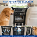 Dog Car Net Barrier Pet Barrier with Car Mesh Organizer for Dog & Child ，3 Layer,Mesh Organizer Baby Stretchable Storage Bag Universal for Cars,SUVs