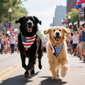 Dog Bandanas XLarge 2PCS in Storage Box, Reversible American Flag Pet Scarf for Boy and Girl, Washable, Adjustable Bandana for Dogs, 4th of July Patriotic Bandana for Large and Extra Large Dogs