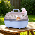 Small Animal Carrier Cage with Water Bottle, Portable Hamster Travel Case