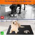 40"x30" XXL Silicone Dog Feeding Mat, 1.5MM Extra Thick Dog Bowl Mat for Food and Water, Large Non-Slip Placemat with High Edges for Dogs Bowls, Easy to Clean, Black