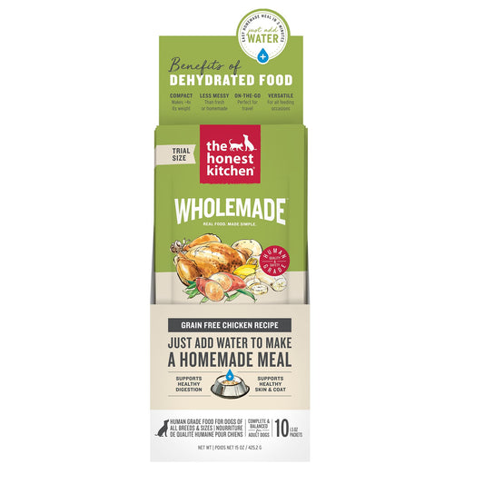 The Honest Kitchen Human Grade Wholemade™ Dehydrated Grain Free Chicken Dog Food, 1.5 oz x10