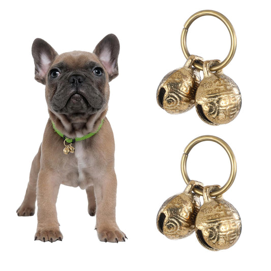 Styquenzer Copper Bell for Dog Collar, 4 PCS Brass Dog Bells Extra Loud Collar Bell for Pet Tracking Anti Lost Training Pets Pendant Accessories Anti Theft Bells for Little Dogs & Cats