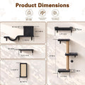 Cat Wall Shelves 6-in-1 Wall Mounted Cat Furniture 40 lbs